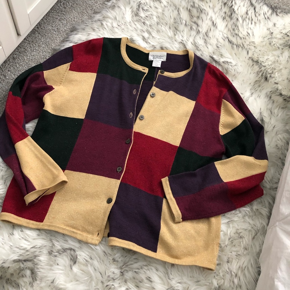 ColorBlock knit Cardigan - Picture 3 of 6